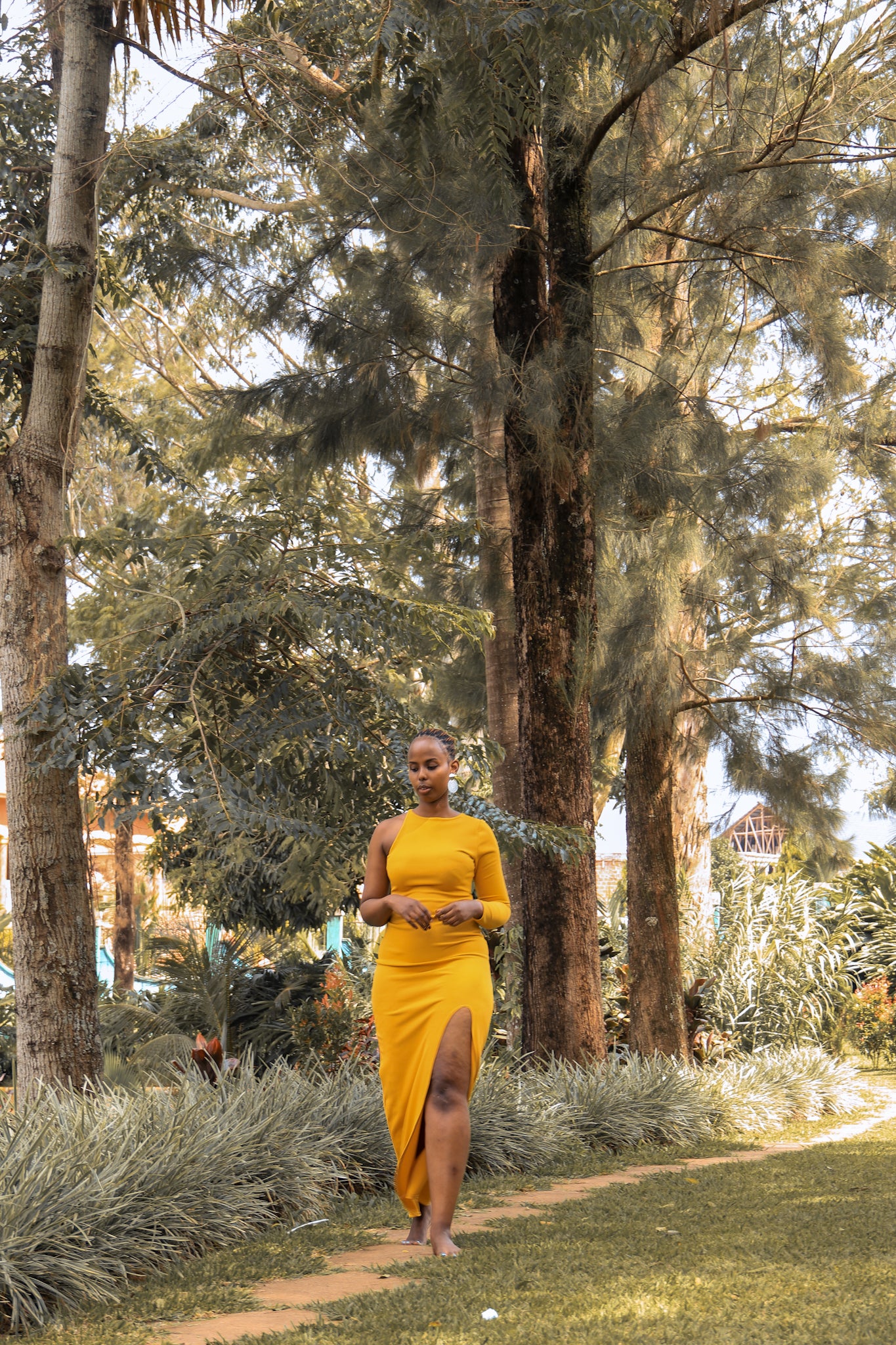 Amber maxi slit dress
