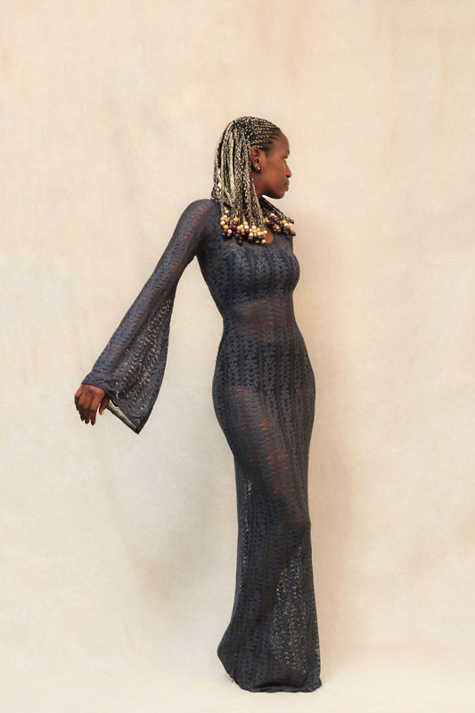 navy mesh maxi