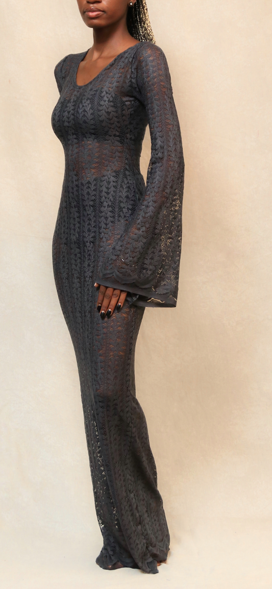 navy mesh maxi